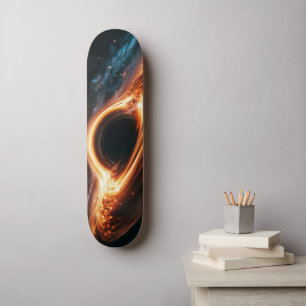 Supermassive Black Hole Accretion Disk Space Art Skateboard