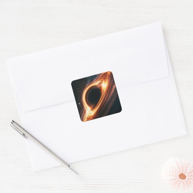 Supermassive Black Hole Accretion Disk Space Art  Square Sticker (Envelope)
