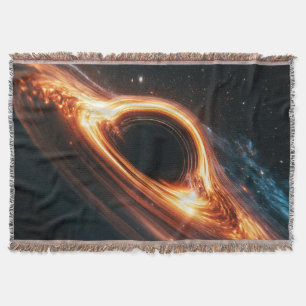 Supermassive Black Hole Accretion Disk Space Art Throw Blanket