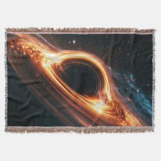 Supermassive Black Hole Accretion Disk Space Art Throw Blanket