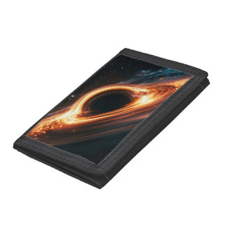 Supermassive Black Hole Accretion Disk Space Art Trifold Wallet