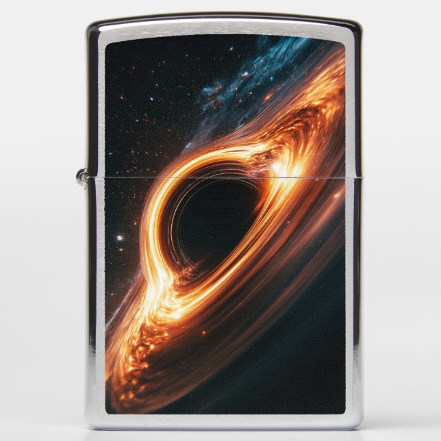 Supermassive Black Hole Accretion Disk Space Art Zippo Lighter (Front)