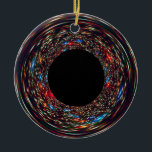 Supermassive Black Hole Ceramic Ornament<br><div class="desc">The darkness among the stars is a supermassive black hole at the core of a galaxy in a remote part of the universe, as imaged by the Hubble Space Telescope. The event horizon makes the light from background stars stretch and smear due to the massive gravity equal to 17 billion...</div>