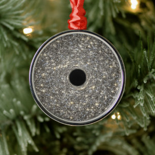 Supermassive Black Hole In The Middle Of A Galaxy. Metal Ornament