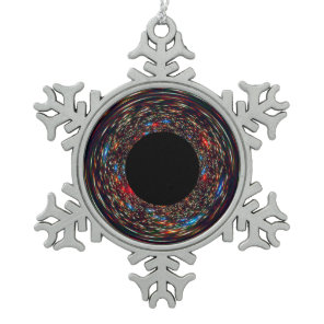 Supermassive Black Hole Snowflake Pewter Christmas Ornament