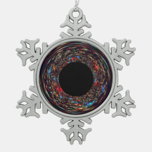 Supermassive Black Hole Snowflake Pewter Christmas Ornament