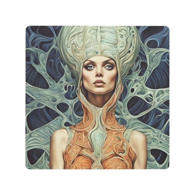Supermodel Alien Woman Metal Print (Front)