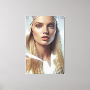 Supermodel Portrait Stretched Canvas Print