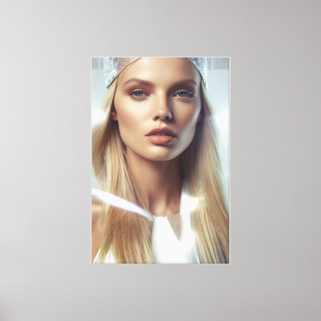 Supermodel Portrait Stretched Canvas Print (Front)