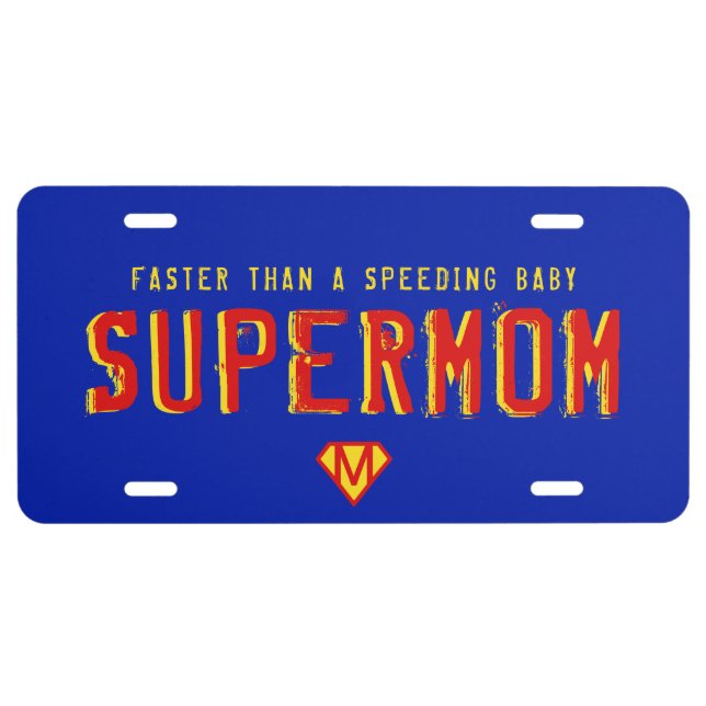 SUPERMOM Cool Mom License Plate (Front)
