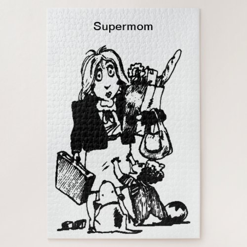 Supermom Does It All Mothers Day Large Jigsaw Puzzle