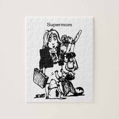 Supermom Does It All Mothers Day Small Jigsaw Puzzle