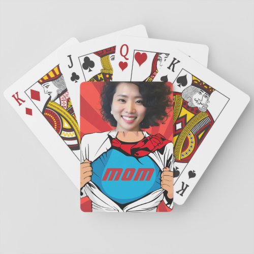 Supermom name and photo Personalized  Playing Cards