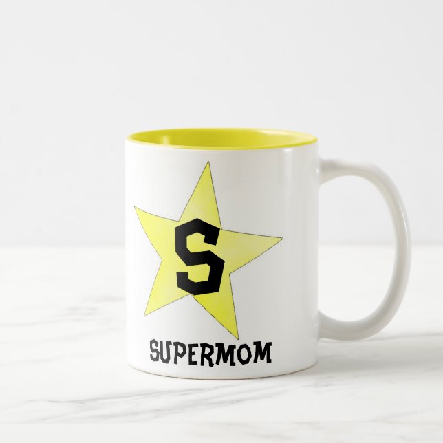 Supermom Perfect Gift for Mom Two-Tone Coffee Mug (Right)