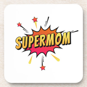 Supermom Retro Comic Pop Art Coaster