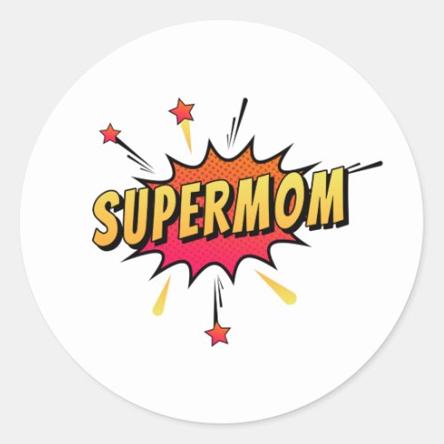 Supermom Retro Comic Pop Art  Sticker