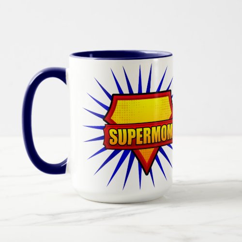Supermom Shield Pop Art Mug