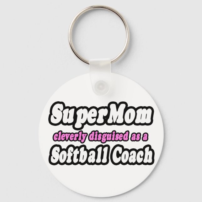 SuperMom...Softball Coach Keychain (Front)