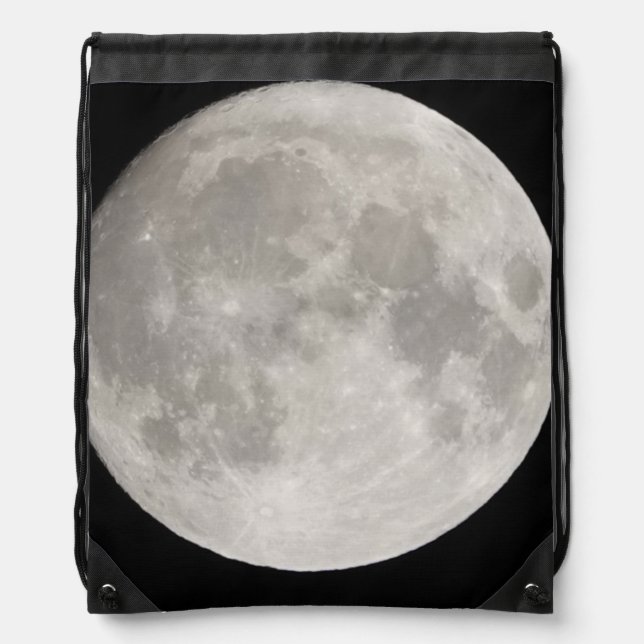 Supermoon in black sky drawstring bag (Front)