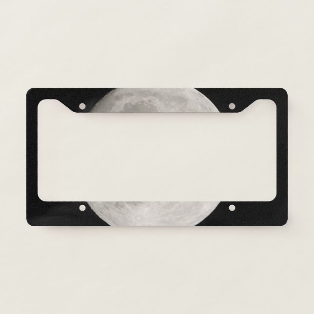Supermoon in black sky license plate frame (Front)