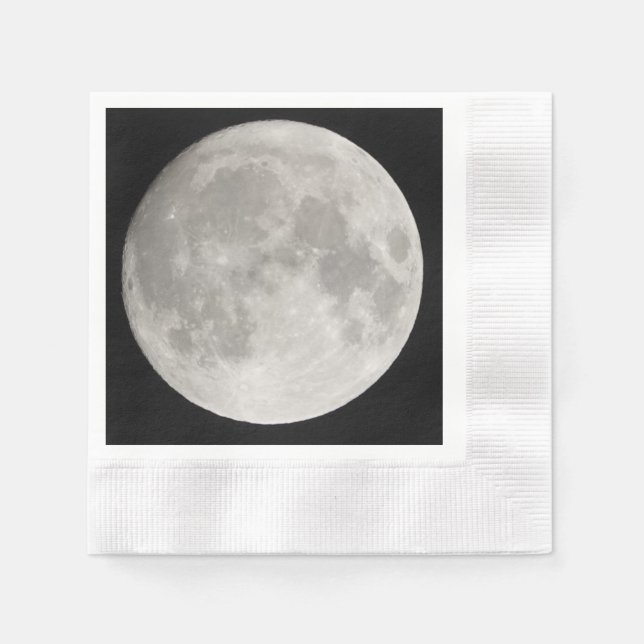 Supermoon in black sky napkins (Front)