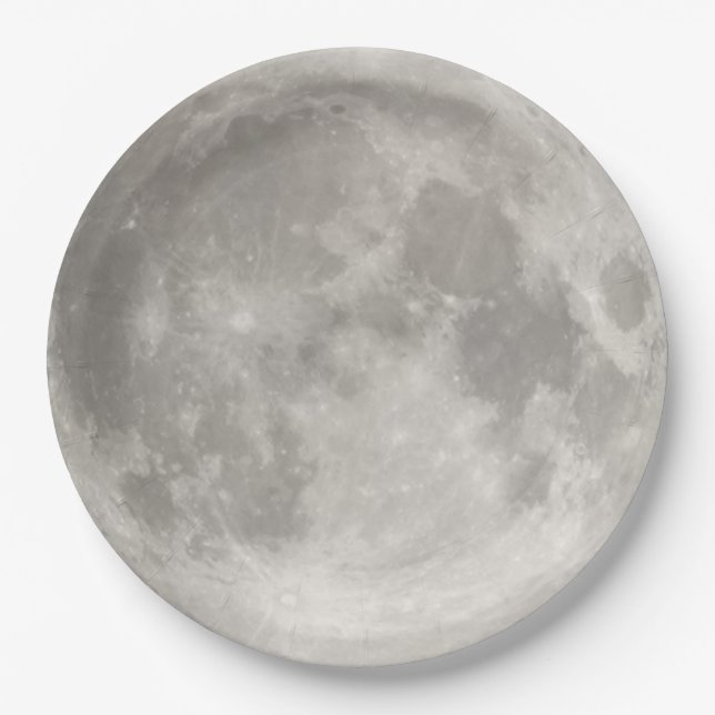 Supermoon in black sky paper plates (Front)