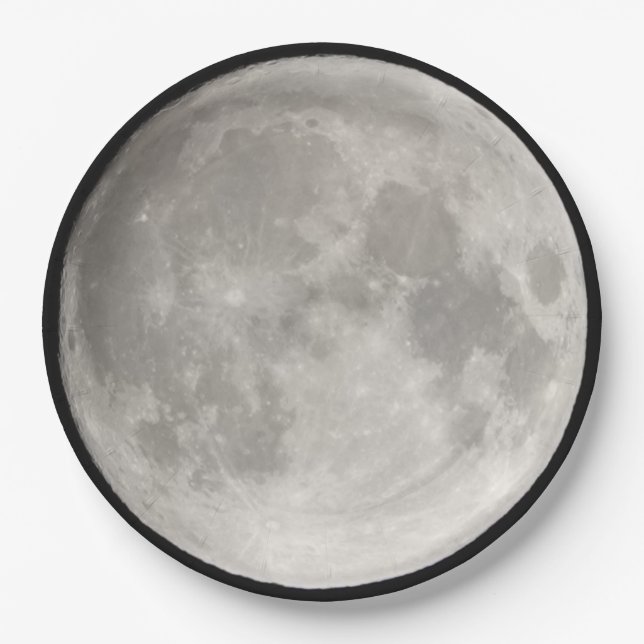 Supermoon in black sky paper plates (Front)