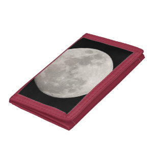 Supermoon in black sky tri-fold wallet