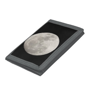 Supermoon in black sky tri-fold wallet