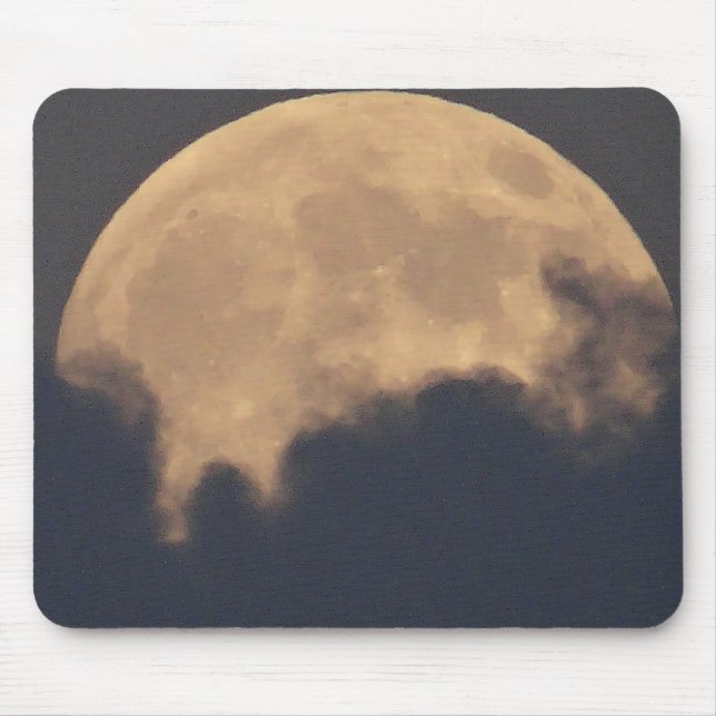 Supermoon in gray clouds mouse pad (Front)