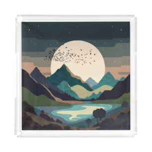 Supermoon On The Lake Acrylic Tray