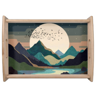 Supermoon On The Lake Serving Tray