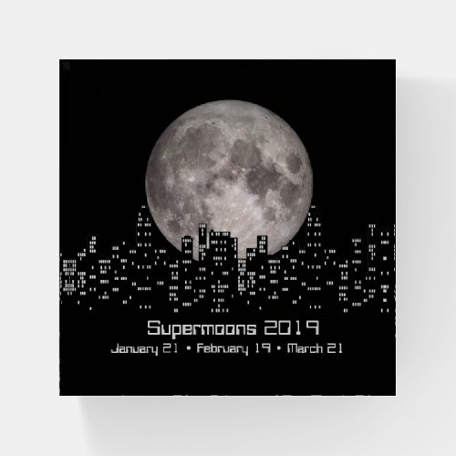 Supermoons of 2019 Super Moon Events Paperweight