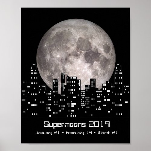 Supermoons of 2019 Super Moon Events Poster