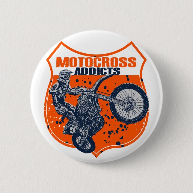 Supermoto addicts pinback button (Front)