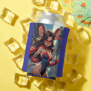 SuperMouse Woman blue can cooler