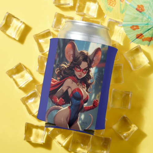 SuperMouse Woman blue can cooler