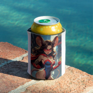SuperMouse Woman white can cooler