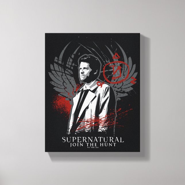 Supernatural Castiel Graffiti Graphic Canvas Print (Front)
