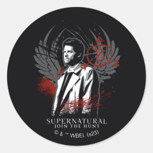 Supernatural Castiel Graffiti Graphic Classic Round Sticker