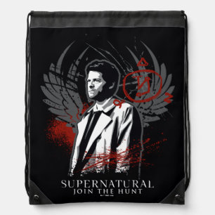 Supernatural Castiel Graffiti Graphic Drawstring Bag