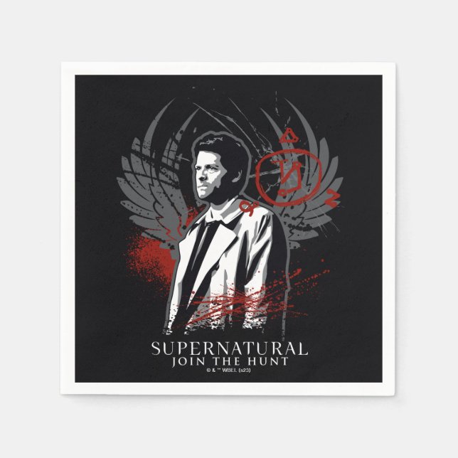 Supernatural Castiel Graffiti Graphic Napkins (Front)
