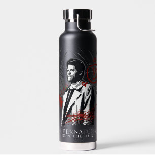 Supernatural Castiel Graffiti Graphic Water Bottle