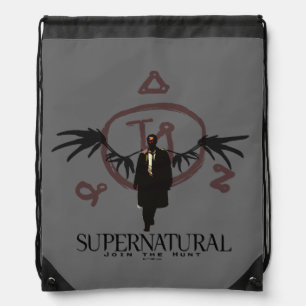 Supernatural Castiel Illustration Drawstring Bag
