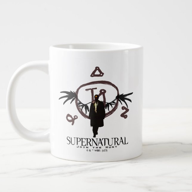 Supernatural Castiel Illustration Giant Coffee Mug (Left)