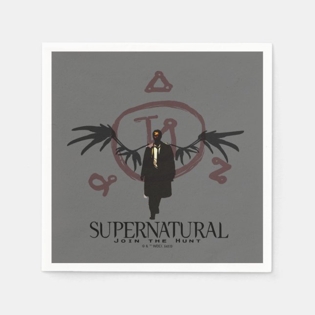 Supernatural Castiel Illustration Napkins (Front)