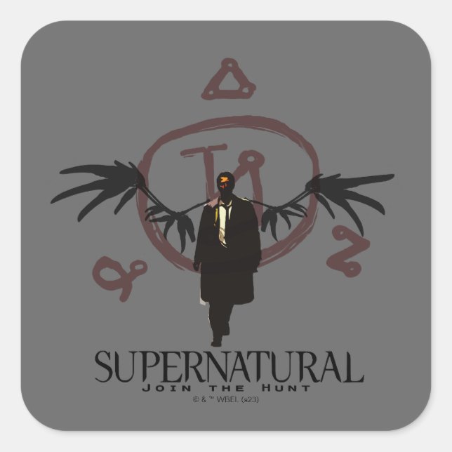 Supernatural Castiel Illustration Square Sticker (Front)