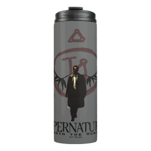 Supernatural Castiel Illustration Thermal Tumbler