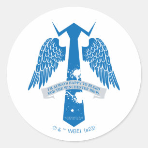 Supernatural Castiel Tie Quote Graphic Classic Round Sticker