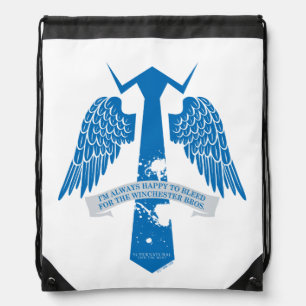 Supernatural Castiel Tie Quote Graphic Drawstring Bag